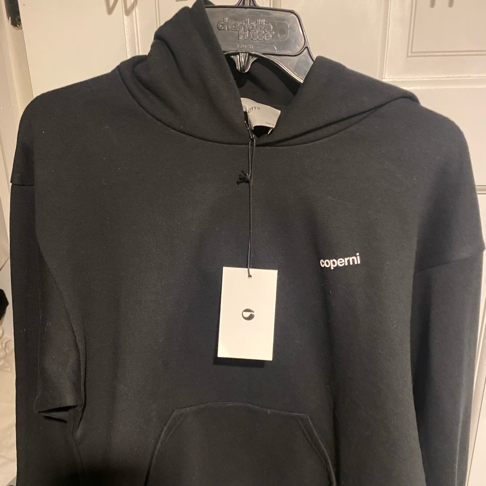Black hooded coperni sweater